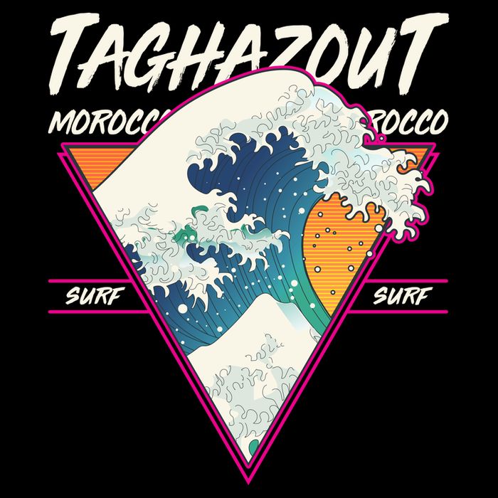 Retro Taghazout Morocco Surf Great Wave Baby Bodysuit