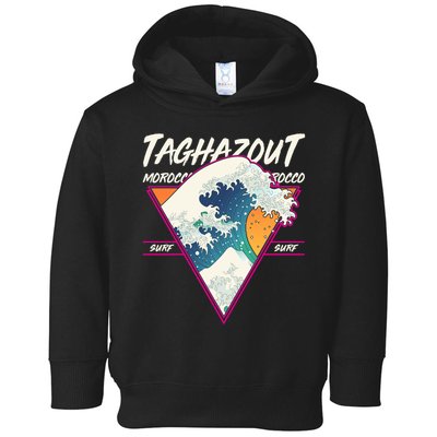 Retro Taghazout Morocco Surf Great Wave Toddler Hoodie