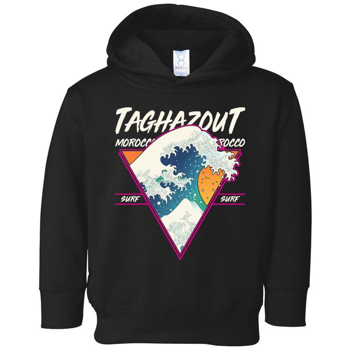 Retro Taghazout Morocco Surf Great Wave Toddler Hoodie