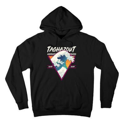 Retro Taghazout Morocco Surf Great Wave Tall Hoodie