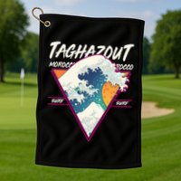 Retro Taghazout Morocco Surf Great Wave Golf Towel