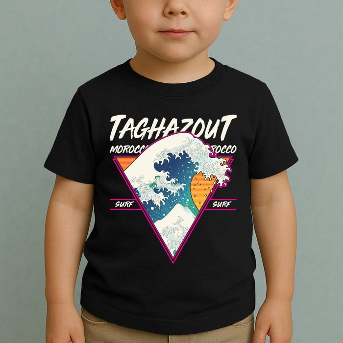 Retro Taghazout Morocco Surf Great Wave Toddler T-Shirt