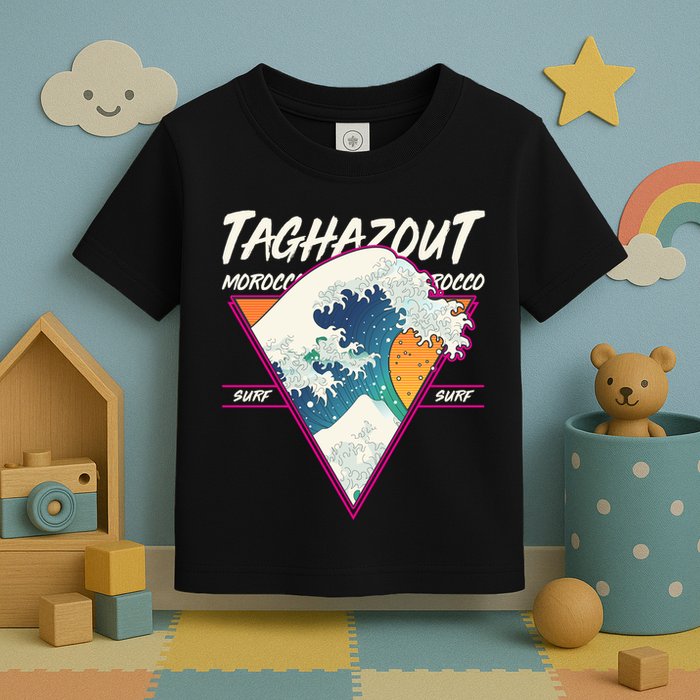 Retro Taghazout Morocco Surf Great Wave Toddler T-Shirt