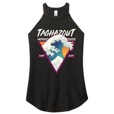 Retro Taghazout Morocco Surf Great Wave Women's Perfect Tri Rocker Tank