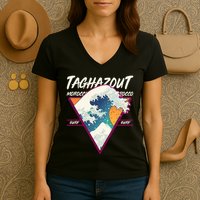 Retro Taghazout Morocco Surf Great Wave Women's V-Neck T-Shirt