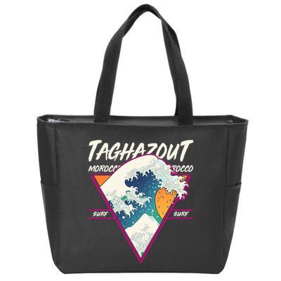Retro Taghazout Morocco Surf Great Wave Zip Tote Bag