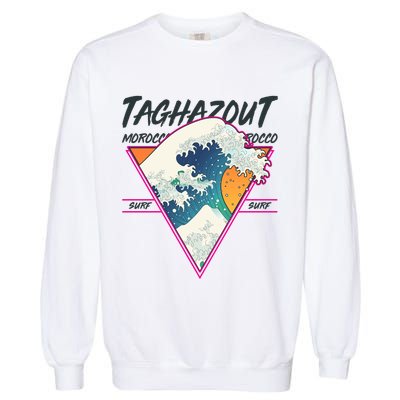 Retro Taghazout Morocco Surf Great Wave Garment-Dyed Sweatshirt