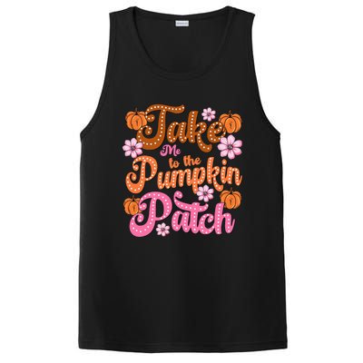 Retro Take Me To The Pumpkin Patch Flowers Fall Thanksgiving PosiCharge Competitor Tank