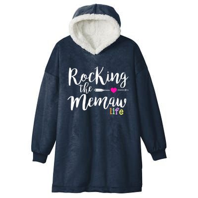 Rocking The Memaw Life Funny Cute Grandma Gift Hooded Wearable Blanket