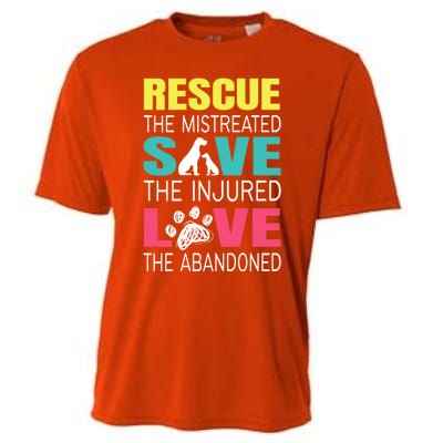 Rescue The Mistreated Save Injured Animal Rights Rescue Gift Cooling Performance Crew T-Shirt