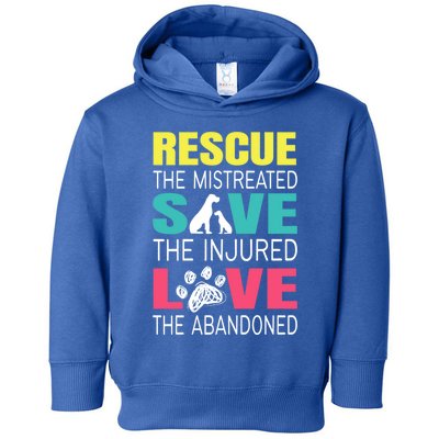 Rescue The Mistreated Save Injured Animal Rights Rescue Gift Toddler Hoodie