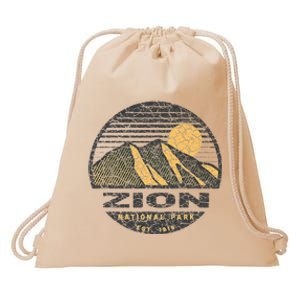 Road Trip Mount Zion National Park Utah Mountain Sunset Art Drawstring Bag