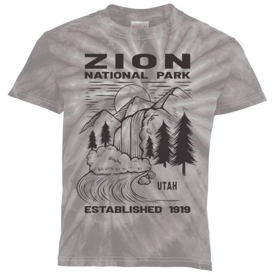 Road Trip Mount Zion National Park Utah Wilderness Waterfall Kids Tie-Dye T-Shirt