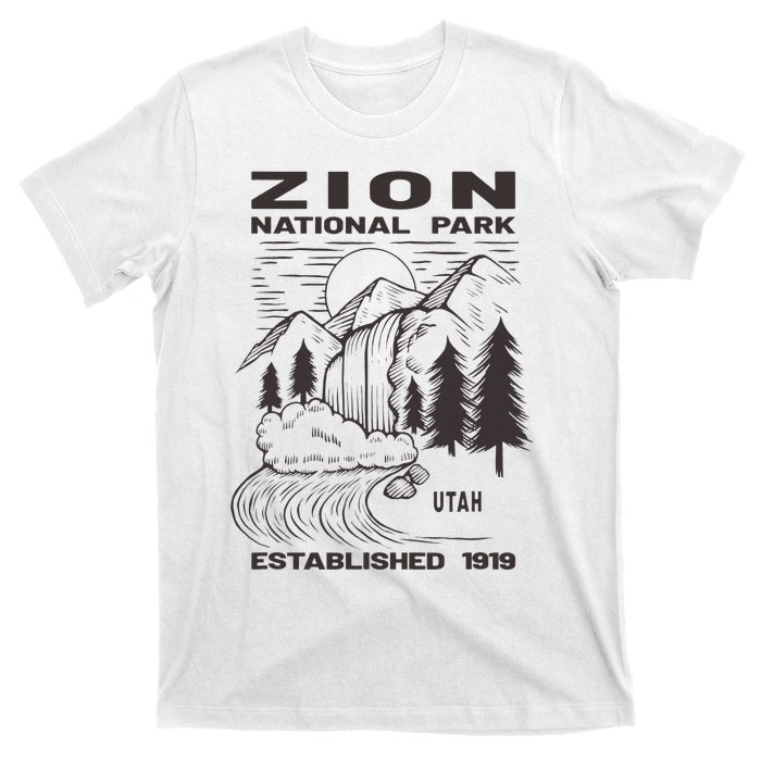 Road Trip Mount Zion National Park Utah Wilderness Waterfall T-Shirt