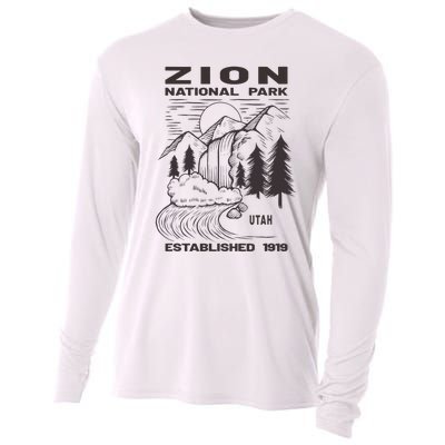 Road Trip Mount Zion National Park Utah Wilderness Waterfall Cooling Performance Long Sleeve Crew