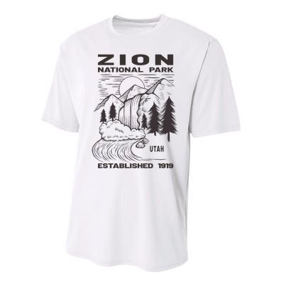 Road Trip Mount Zion National Park Utah Wilderness Waterfall Performance Sprint T-Shirt