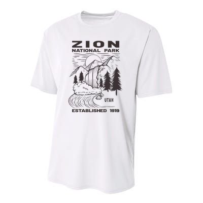 Road Trip Mount Zion National Park Utah Wilderness Waterfall Youth Performance Sprint T-Shirt