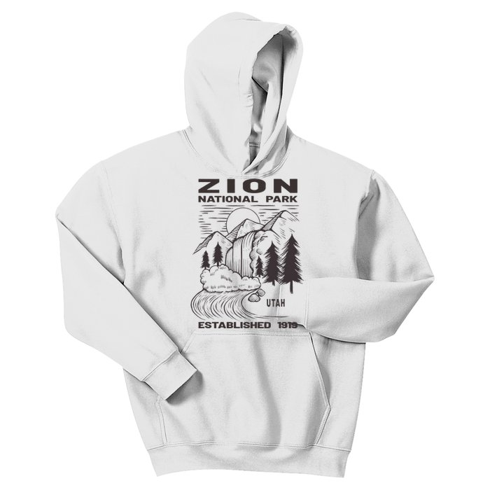 Road Trip Mount Zion National Park Utah Wilderness Waterfall Kids Hoodie