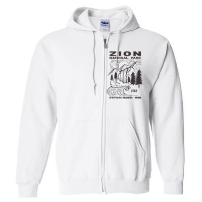 Road Trip Mount Zion National Park Utah Wilderness Waterfall Full Zip Hoodie