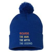 Ricardo The Myth Legend Father’s Day Gift Papa Grandpa Gift Pom Pom 12in Knit Beanie