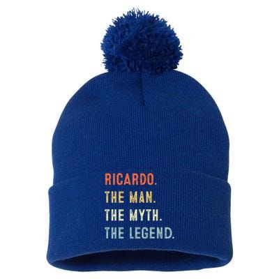 Ricardo The Myth Legend Father’s Day Gift Papa Grandpa Gift Pom Pom 12in Knit Beanie