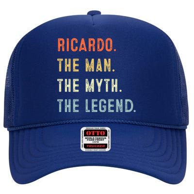 Ricardo The Myth Legend Father’s Day Gift Papa Grandpa Gift High Crown Mesh Back Trucker Hat