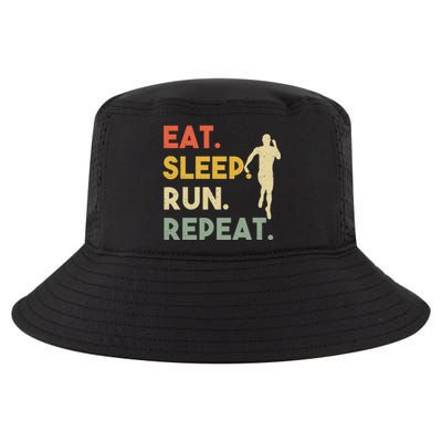 Retro Training Motivation Running Lover Eat Sleep Run Repeat Gift Cool Comfort Performance Bucket Hat