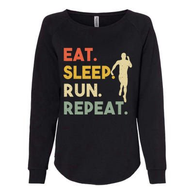 Retro Training Motivation Running Lover Eat Sleep Run Repeat Gift Womens California Wash Sweatshirt