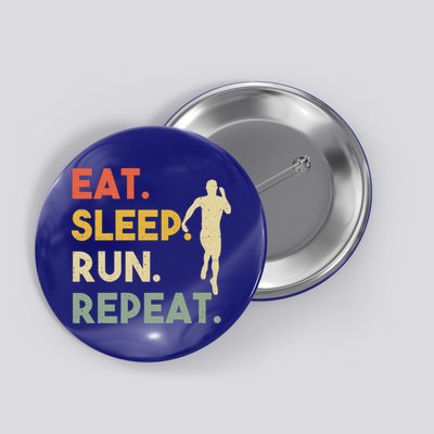 Retro Training Motivation Running Lover Eat Sleep Run Repeat Gift Button
