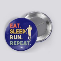 Retro Training Motivation Running Lover Eat Sleep Run Repeat Gift Button