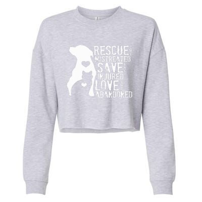 Rescue The Mistreated Save The Injured Love The Abandoned  Cropped Pullover Crew