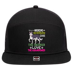 Rescue The Mistreated Save The Injured Love The Abandoned 7 Panel Mesh Trucker Snapback Hat