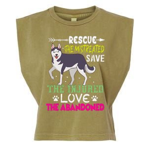 Rescue The Mistreated Save The Injured Love The Abandoned Garment-Dyed Women's Muscle Tee