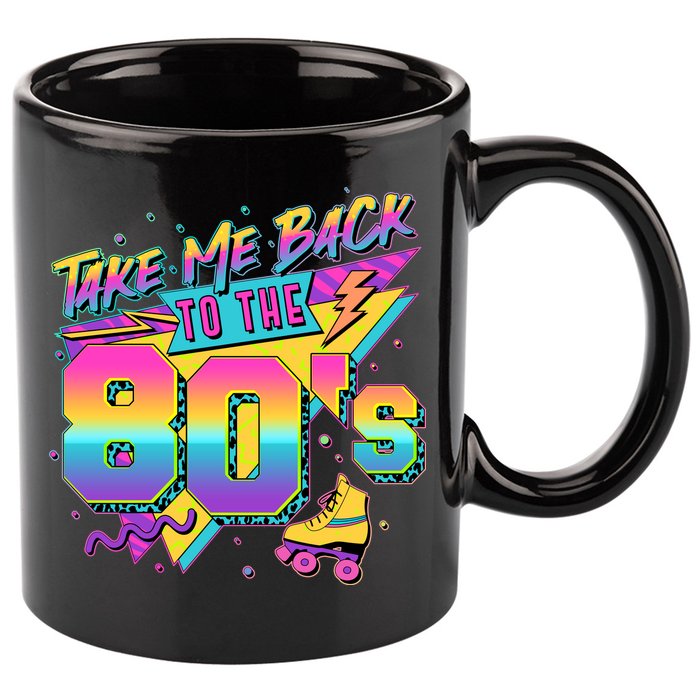 Retro Take Me Back To The 80s Eighties 11oz C Handle Ceramic Mug
