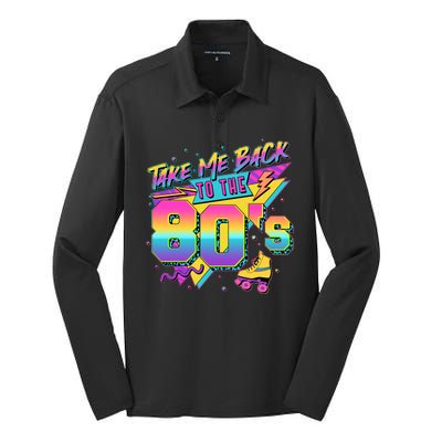 Retro Take Me Back To The 80s Eighties Silk Touch Performance Long Sleeve Polo