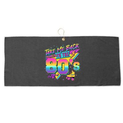 Retro Take Me Back To The 80s Eighties Large Microfiber Waffle Golf Towel