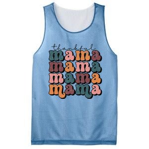 Retro Thankful Mama Fall Autumn Mom Thanksgiving Day Mesh Reversible Basketball Jersey Tank