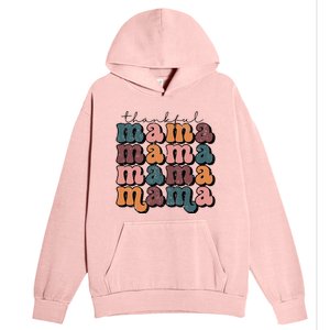 Retro Thankful Mama Fall Autumn Mom Thanksgiving Day Urban Pullover Hoodie