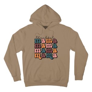 Retro Thankful Mama Fall Autumn Mom Thanksgiving Day Hoodie