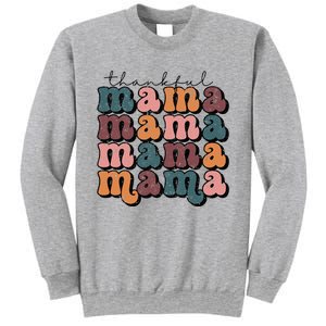 Retro Thankful Mama Fall Autumn Mom Thanksgiving Day Sweatshirt