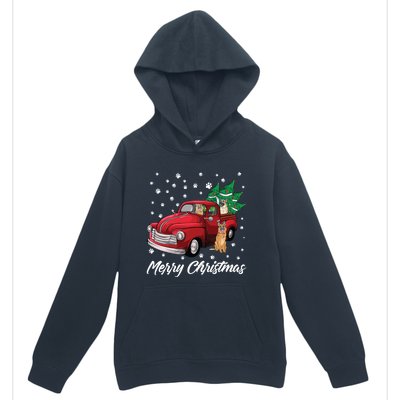 Red Truck Merry Christmas Tree Ger Shepherd Dog Christmas Gift Urban Pullover Hoodie