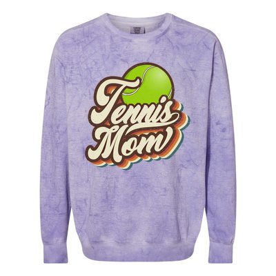 Retro Tennis Mom Sports Mama Mothers Day Gift Colorblast Crewneck Sweatshirt