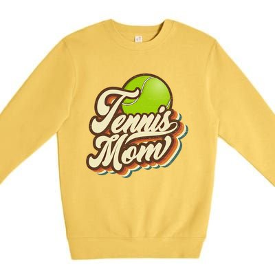 Retro Tennis Mom Sports Mama Mothers Day Gift Premium Crewneck Sweatshirt