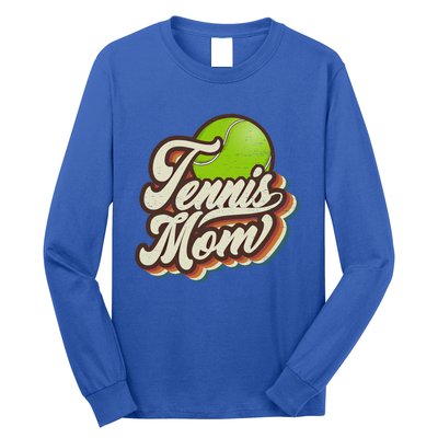 Retro Tennis Mom Sports Mama Mothers Day Gift Long Sleeve Shirt