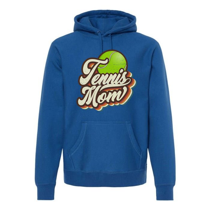 Retro Tennis Mom Sports Mama Mothers Day Gift Premium Hoodie