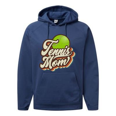 Retro Tennis Mom Sports Mama Mothers Day Gift Performance Fleece Hoodie