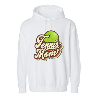 Retro Tennis Mom Sports Mama Mothers Day Gift Garment-Dyed Fleece Hoodie