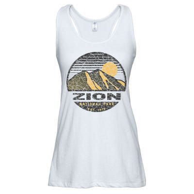 Road Trip Mount Zion National Park Utah Mountain Sunset Art Ladies Essential Flowy Tank
