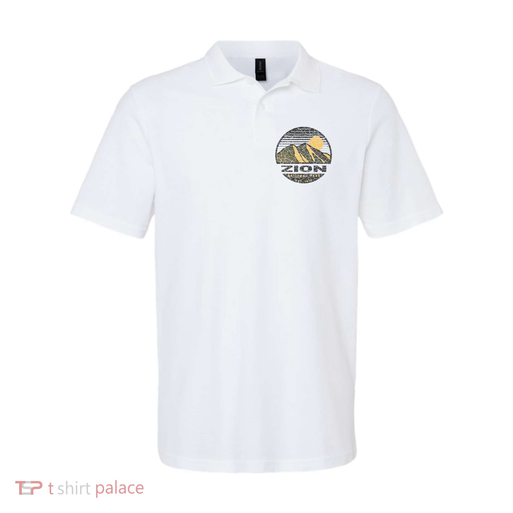 Road Trip Mount Zion National Park Utah Mountain Sunset Art Polo