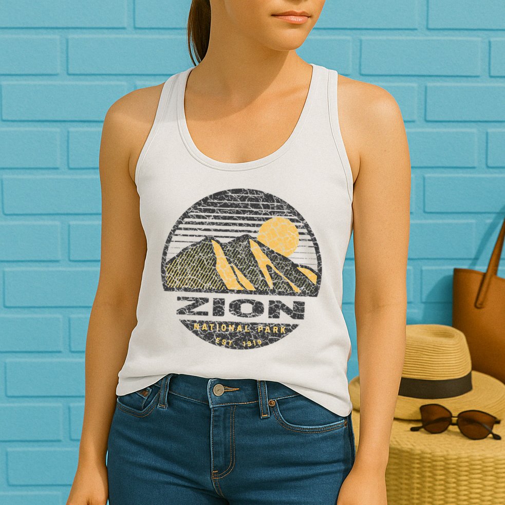 Road Trip Mount Zion National Park Utah Mountain Sunset Art Womens Tank Top